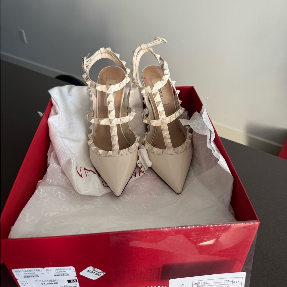 Valentino Women's Beige Studded Heels